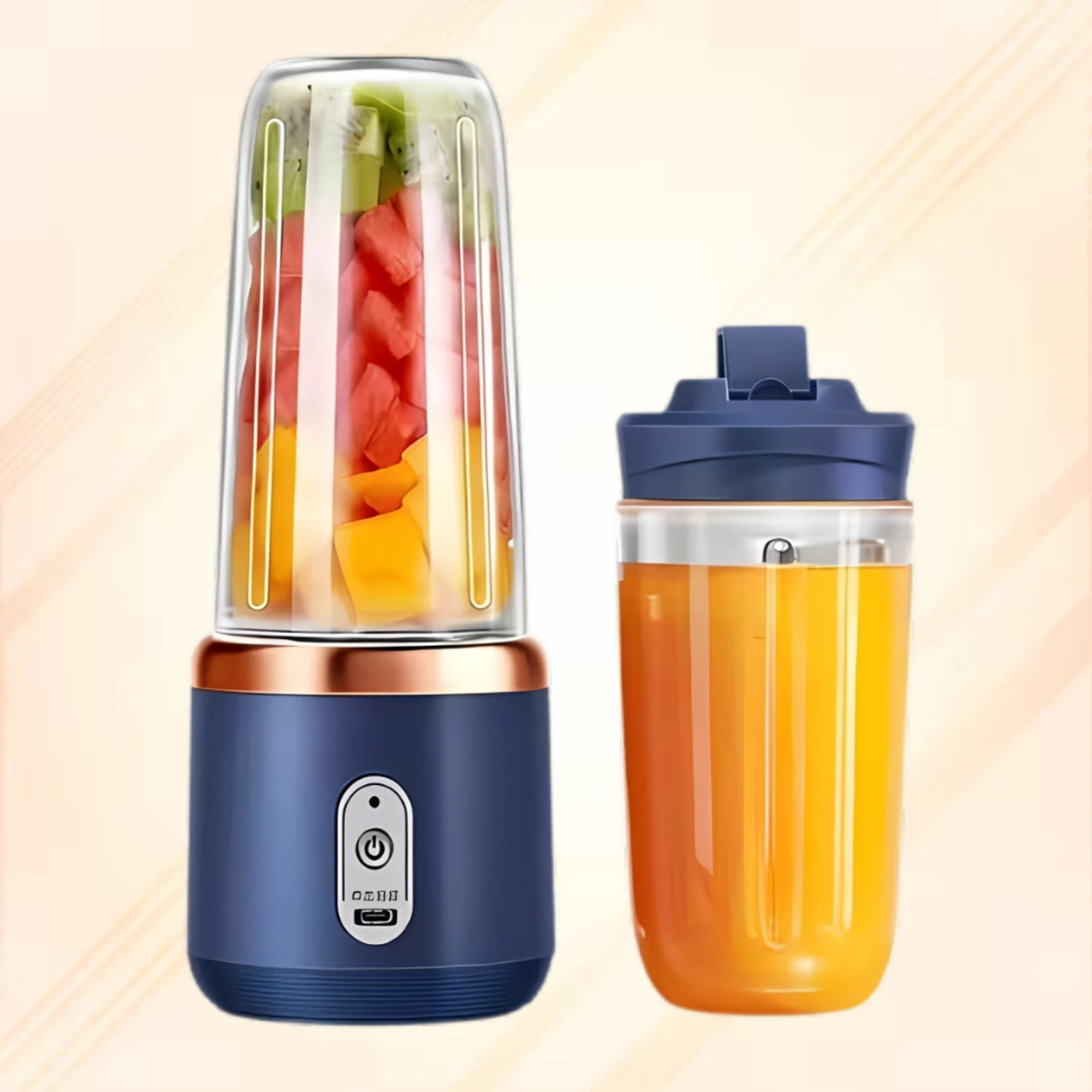 Khatushyam Portable USB Rechargeable Juicer Blender Mini Smoothie Maker Bottle 105 W Juicer Mixer Grinder (Portable Blender Cup for Fresh Fruit Smoothie Mixing | 1 Jar | Multicolor)